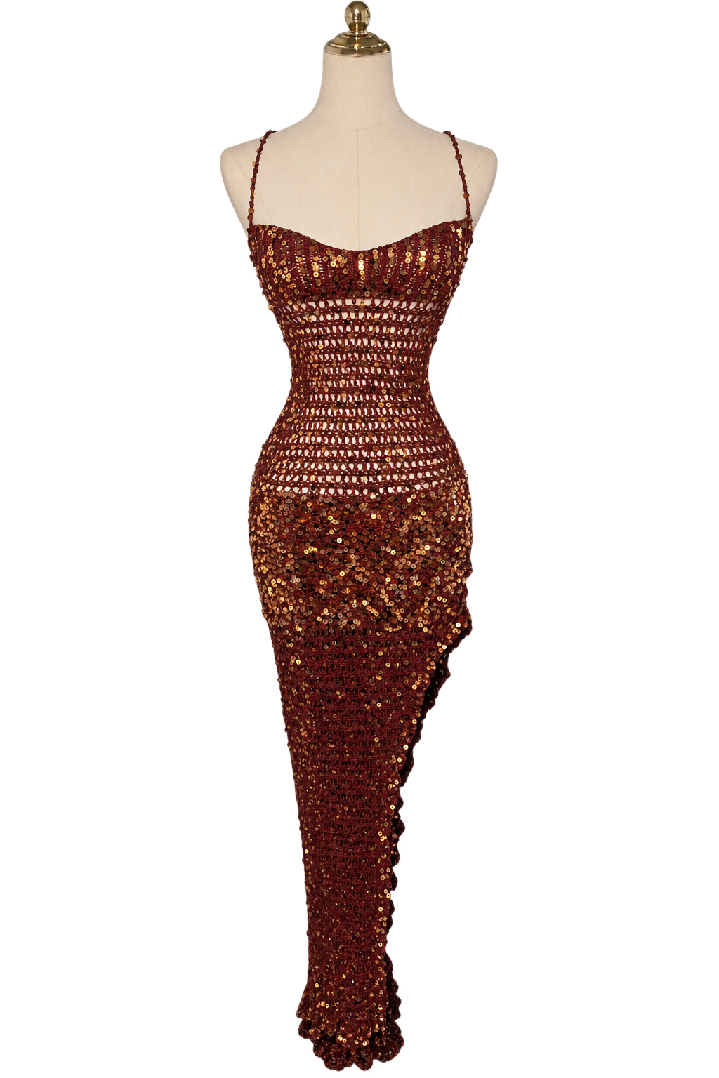 Front view of the Sequin Corset Dress on a mannequin